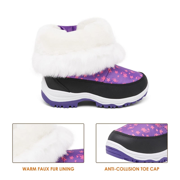 Kids Winter Snow Boots - PURPLE - 1
